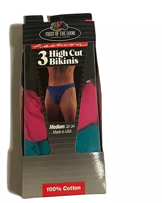 $21.01 • Buy Vintage 1990 New Old Stock Fruit Of The Loom High Cut Bikinis (M) Made In USA