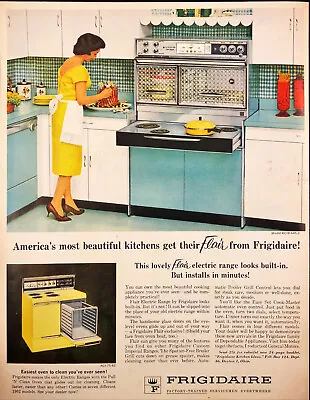 1962 Frigidaire Electric Range Vintage Print Ad Housewife Cooking Lamb High Heel • $11.40