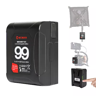 Moman Power 99 V Mount Battery With Dual D-Tap & USB Outputs For BMPCC Cameras • $119