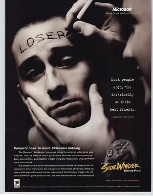 1997 Microsoft SideWinder Gamepad PC Controller Vintage Print Ad/Poster 90s Art • $14.99