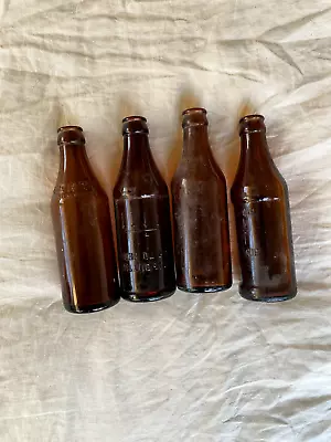 4 X 7.5 Inch Antique Vintage 1/2 Pour Amber Bottles Mixed Certo • $25