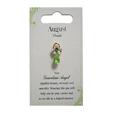 £4.99 • Buy Guardian Angel August Birthstone Angel Pin With Gem Stone Sentimental Gift Idea