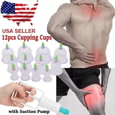 Cupping Therapy Set Physical Biomagnetic Cupping Kit 12Cups Set With Vacuum Pump • $9.63