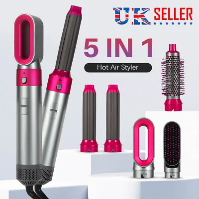 5 In 1 Professional Air Wrap Hair Styler Curler Straightner Hot Air Brush NEW • £28.58