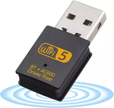 LXYQ USB WiFi Bluetooth Adapter 600mbps Wireless Wi-Fi Dongle Driver Free Dual • £10.07