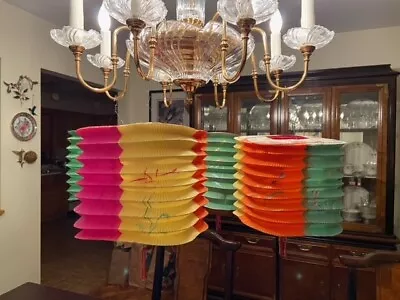 VTG  Chinese Paper Lanterns Handpainted W/Tassels- Lot Of 4 • $15