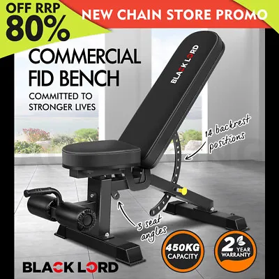 BLACK LORD Commercial Weight Bench FID Bench Flat Incline Decline Press Gym • $209.79