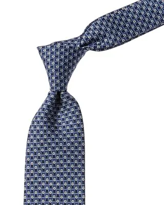 Ferragamo Navy Football Silk Tie Men's Blue • $189.99