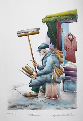 $650 • Buy Seymour Rosenthal, The Brushman, Lithograph, Signed And Numbered In Pencil