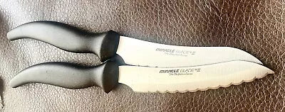 Set Of 2 New Out Of The Box Miracle Blades ||| Micro Serrated Steel Steak Knives • $2.99