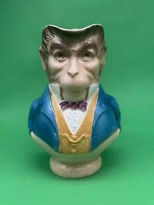 Staffordshire English Majolica 'Darwin Spoof' Pitcher/Character Jug C.1908 7.5  • $300