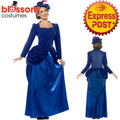 CA352 Victorian Nanny Mary Poppins Edwardian Teachers Book Week Dress Up Costume • $48.37