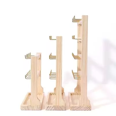 Jewelry Organizer Wooden With Hooks Earring Holder For Rings Necklaces Shows • £13.81