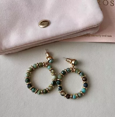 Lola Rose London African Turquoise Earrings Semi Precious Gemstone Jewellery • £40