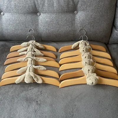 12 X Millie And Boris Wooden Clothes Hangers For Baby Clothes - RARE ITEM • £20