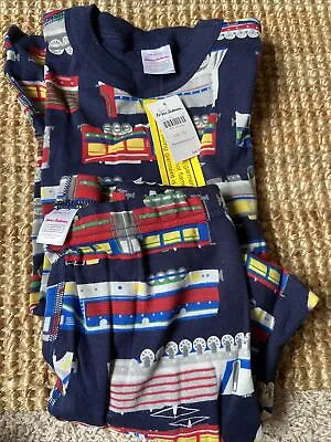 Hanna Andersson Trains Train PJs Pajamas New With Tags Size 150 Or 12 US. • $29.99
