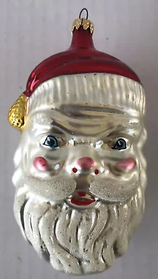Vintage Mercury Glass Santa Head Christmas Ornament 5” Columbia • $30