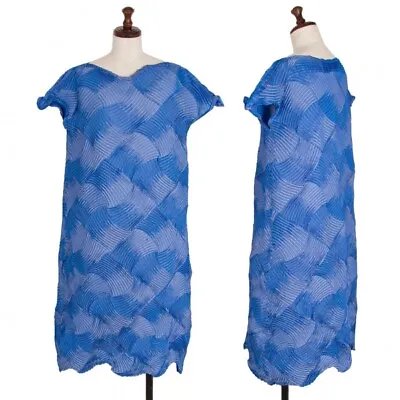 ISSEY MIYAKE LATTICE STRETCH 3D Steam Strech Pleats Dress Size 2(K-108650) • $2903