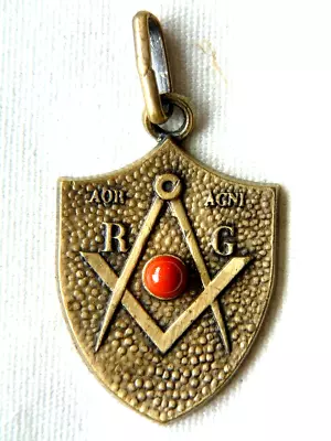 Masonic - Very Unusual Masonic Pendant (quite Heavy) With Stone In Middle • £4.99