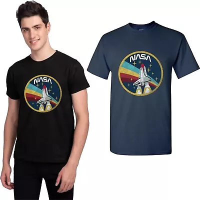 NASA Space Shuttle Retro T-Shirt  Rocket Sunset Graphic Kids & Adults Tee Top • £11.99