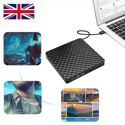 £8.99 • Buy USB 3.0 External DVD RW Drive CD DVD Rewriter Burner Reader For Mac Laptop PC