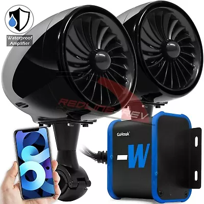 100W Waterproof Amp Bluetooth Motorcycle ATV Stereo Speakers System Audio Radio • $57.99