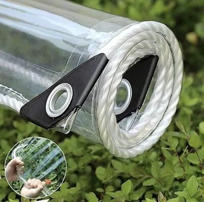 Tarps Grommets Heavy Duty Waterproof PVC Transparent Clear Canopy Patio Cover • $44.99