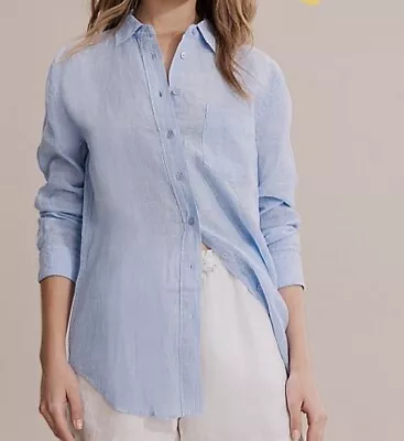 $59.99 • Buy COUNTRY ROAD Organic Linen Shirt: Chambray/Pale Blue: Women’s 10: BNWT: RRP $129