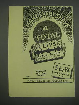 1949 Eclipse Razor Blade Ad - Make Every Shave.. A Total Eclipse • $19.99