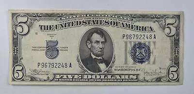 RARE - Crisp 1934-C Silver Certificate $5 Blue Seal $5 Higher Grade! *622 • $7