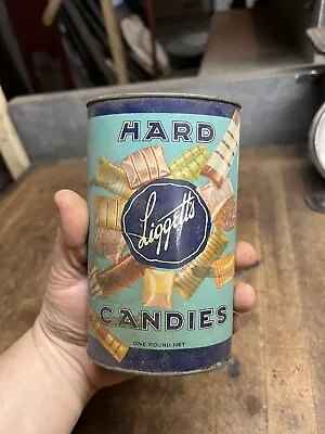 Vintage Old Empty Liggett’s Hard Candies Candy Metal Tin Can United Drug Co USA • $49.99