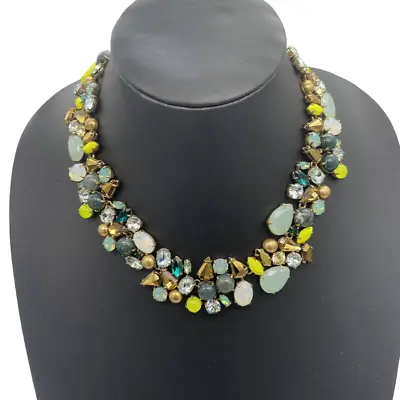 Rare J. Crew Spring Bloom Faceted Crystal Statement Necklace 17-19 Inches • $134.30