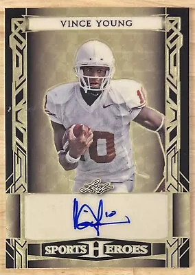 Vince Young 2024 Leaf Metal Sports Heroes Gold Prismatic Auto TRUE 1/1 TEXAS  • $52