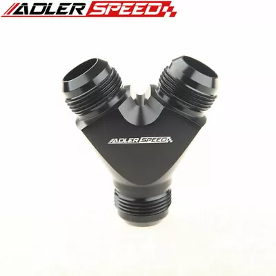 ADLERSPEED AN16 AN-16 16AN -16AN Y Block Adapter Fitting Aluminum Black • $29