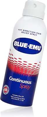 $16.99 • Buy Blue-Emu Pain Relief Spray For Muscle, Joint & Bruises Fast Drying Support 4Oz
