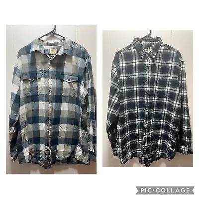 Lot Of 2 Red Head Flannel Shirt Long Sleeve Button Up Mens Size XLT XL Tall • $19.99