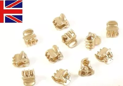 £2.95 • Buy 12 Gold Mini Claw Clips 1cm Small Plastic Hair Clips Hair Claws Hair Clamps UK