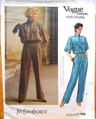 NEW Vogue Paris Original Pattern 1598 Yves Saint Laurent Jumpsuit Size 12 Uncut • $13.49