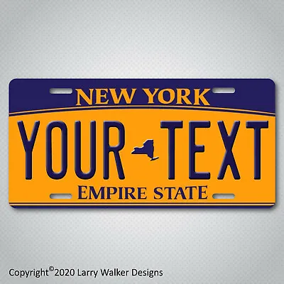 New York Blue And Gold YOUR TEXT Custom Vanity Aluminum License Plate Tag New  • $17.99