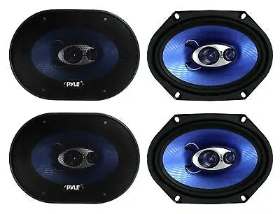 Pyle PL683BL 6x8  720 Watt 3-Way Car Coaxial Audio Speakers Stereo - Blue • $68.47