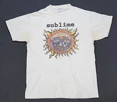 Rare VTG Sublime Skunk Records Long Beach California Sun T Shirt 2000s White M • $79.99