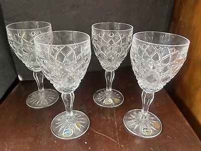 Vintage Bohemian Crystal Cut Glass Wine Glasses Goblets  • $29.99