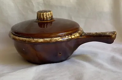 Vintage Hull Brown 12 Oz Soup Or Casserole Dish With Handle And Lid • $11.99