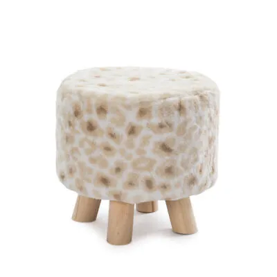 $6.69 • Buy Faux Fur Round Footstool Cover Winter Warm Soft Plush Stool Seat Cover 11in 