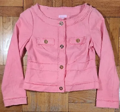 Lilly Pulitzer Millie Jacket Women Sz M Coral Blazer Linen Blend Button  • $45