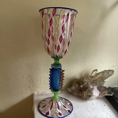 Venetian Style Goblet Artist Signed • $78