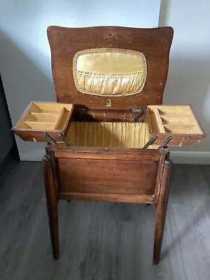 Vintage Wooden Sewing Table By Morco Cantilever 61Hx47Lx37W Cm Gorgeous 40/50s • £60