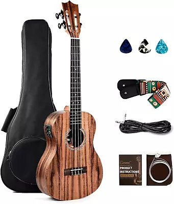 CB207 Acacia Baritone Acoustic Electric Ukulele With Truss Rod With Additional S • $176.99