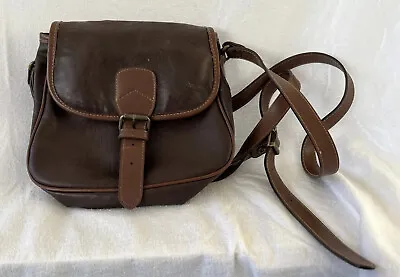 Gullivers Women’s Leather Saddle Bag Brown Adjustable Shoulder Strap Vintage • £14.99