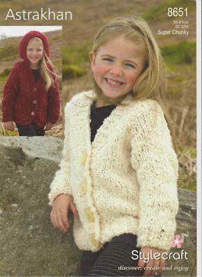 £2.99 • Buy CLEARANCE NEW Girls SUPER CHUNKY Cardigan & Hoodie KNITTING PATTERN Stylecraft
